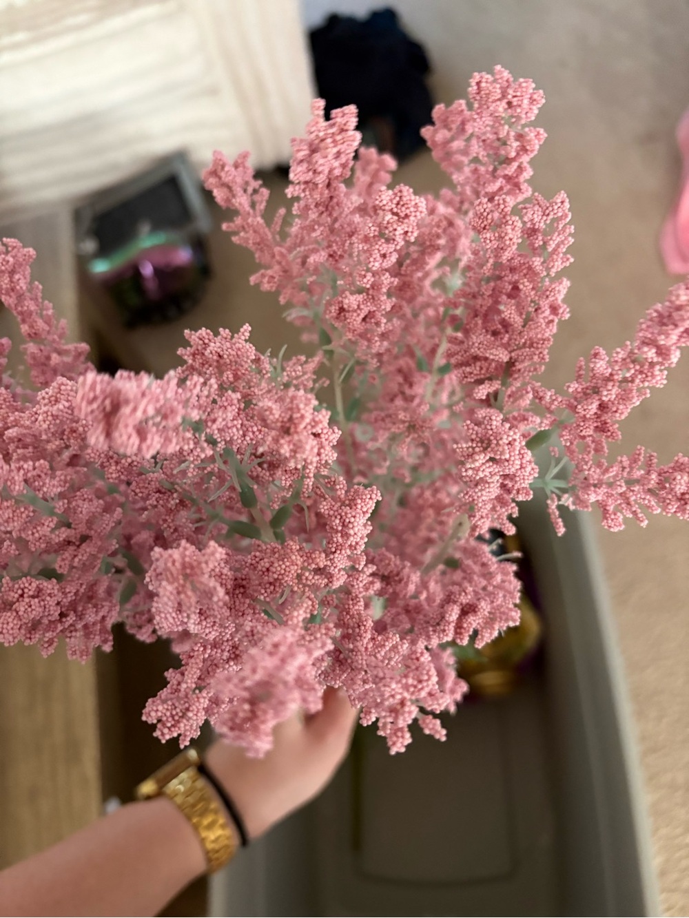 Pink Artificial Flower Spray Bouquet - Home Accents